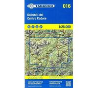 Dolomiti del Centro Cadore. Carta topografica in scala 1:25.000. Ediz. italiana, inglese, francese e tedesca: Tabacco Wanderkarte 1:25000: 16