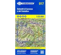Dolomiti di Auronzo. Carta topografica in scala 1:25.000, antistrappo, impermeabile, fotodegradabile. Ediz. italiana, inglese, francese e tedesca: Tabacco Wanderkarte 1:25000: 17