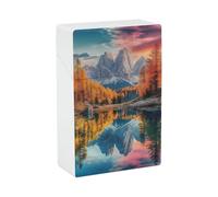 Dolomiti in Italia Scena autunnale Portasigarette in plastica Contenitore per sigarette con apertura a ribalta