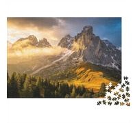 Dolomiti Mountains Puzzle 1000 Pezzi Materiale riciclabile Golden Mountain Puzzles per adulti accessori per il tempo di gioco familiare gioco familiare interessante per donne 38x26cm/1000 pezzi