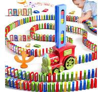 Doloowee Jouet de Train Domino,Train de Dominos Automatique avec 307 Blocs de Dominos,Anniversaire Noël Cadeaux Créatifs Filles Garçons 3 4 5 6+ Ans