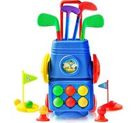 Doloowee Set di giocattoli da golf per bambini, set da gioco, giocattolo sportivo, con 4 mazze da golf colorate, 6 palline, 2 fori di esercizio, giocattolo per ragazzi, ragazze, 3+anni