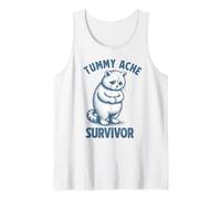 Dolore alla Pancia Sopravvissuto Divertente Gatto Stomaco Dolore La Pancia Mi Fa Male Canotta