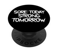 Dolore oggi, forte domani, divertente dichiarazione di fitness, umorismo in palestra PopSockets PopGrip Adesivo