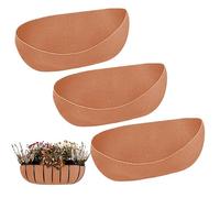 Dolore per cestello sospeso - Set di fodera in feltro per cesto marrone 3 | Vaso in tessuto rotondo | Ammortizzatore rotondo per fioriere | Set di forniture da giardino riutilizzabili da 3 | Dou
