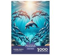 Dolphin 1000 Pezzi Ocean Theme Puzzle Classici Animali Divertenti Per Uomo E Donna Qualità Premium Per Adulti E Ragazzi Collection Puzzle Per Gioco Familiare, Festa Aziendale Regalo Giocattolo Colora