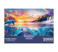 Dolphin 1000 Piece Jigsaw Puzzle For Adults Challenging Game Stress Relief Puzzle Exercise The Memory of The Brain for Adults And Kids, Age 12 Years Up 38x26cm/1000pcs