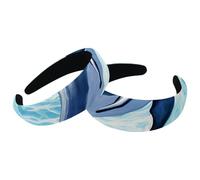 Dolphin-1084 - Confezione da 2 cerchietti larghi per capelli, imbottiti, spessi, da donna, elastici e carini, fasce per capelli a turbante