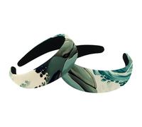 Dolphin-511 - Set di 2 fasce per capelli in velluto a turbante con parte superiore larga, alla moda, da donna, 2 misure