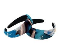 Dolphin-762 - Confezione da 2 cerchietti larghi per capelli da donna, stile vintage, con imbottitura in velluto, per ragazze