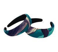 Dolphin-871 - Confezione da 2 cerchietti imbottiti per capelli alla moda, spessi e larghi, per donne e ragazze, cerchietti per capelli in velluto, accessori per capelli