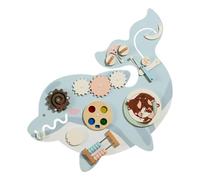 Dolphin Activity Wall - Wooden Sensory Board 2200 g, Sensory Board Design, Interactive Play Design, motore Skill Training, Durable Wood Build, Wooden Wall Toy, Kids Activity Panel For Nursery