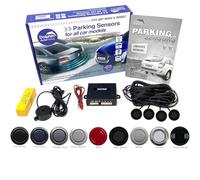 Dolphin Automotive DMS400 - Sensori di parcheggio per retromarcia, 4 sensori posteriori con allarmi audio, marchio Auto Express premiato in 9 colori (nero opaco)