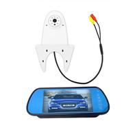 Dolphin Automotive Telecamera di parcheggio posteriore per furgone bianco, montaggio universale generico a sporgenza (telecamera con monitor a specchio da 17,8 cm)