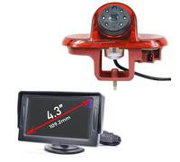 Dolphin Automotive Telecamera posteriore per Renault Trafic e Vauxhall Vivaro Vans 2001-2014, sostituisce la luce del freno di terzo livello (telecamera con monitor da cruscotto da 4,3")
