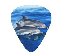 Dolphin Family - Plettri per chitarra, 12 pezzi, leggeri, spessore 0,46 mm/0,71 mm/0,96 mm, per chitarra acustica, chitarra elettrica, ukulele, basso