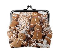 Dolphin Family stampato portamonete per le donne borsa portafoglio in pelle PU cambio sacchetto Kiss-Lock Vintage Pouch, Biscotti di pan di zenzero, Taglia unica, Vintage