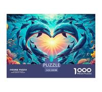 Dolphin HeartAwe-Inspiring Jigsaw Puzzles for Adults A 1000-Piece (Advanced) Saga of Impossible, Hard, And Difficult Challenging Puzzle Games for Women & Men - A Bonding Adventure for Adults And Kids
