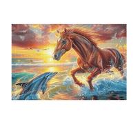 Dolphin Horse Puzzle 1000 Pezzi Per Amici E Famiglia in Serata Rompicapo Sfida Creativa Giochi Da Tavolo Relax E Intelligenza Regalo Natale 1000 PCS