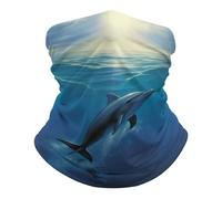 Dolphin in The Ocean Passamontagna Protezione UV Scaldacollo Multiuso Cerchietto per Capelli per Motocicletta Outdoor Donna 25X50Cm