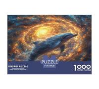 Dolphin Jigsaw Puzzle 1000 Pezzi Per Adulti,Dreamy Cosmic Gioco Diabilità Impossibile Puzzle Pittura Gioco Intellettivo Familiare Regali Di Festa 38x26cm/1000pcs