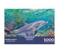 Dolphin Jigsaw Puzzle 1000 Pezzi, Puzzle Coral Reef Adulti, Gioco Diabilità Impossibile Puzzle Arte Gioco Intellettivo Familiare Regali Di Festa 38x26cm/1000pcs