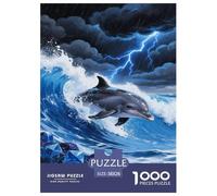 Dolphin Jigsaw Puzzle Impossibili 1000 Pezzi Decorazione Per La Casa. Rilassamento E Intelligence Per Adulti E Bambini Da 12 Anni 38x26cm/1000pcs