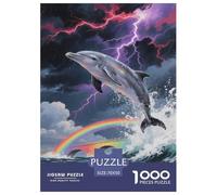 Dolphin Jigsaw Puzzle Impossibili 1000Pcs Decorazione Per La Casa. Giochi Rilassamento E Intelligence Per Adulti E Bambini Da 12 Anni 70x50cm/1000pcs