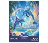 Dolphin Jigsaw Puzzle Impossible 1000Pcs Decorazione Per La Casa. Giochi Rilassamento E Intelligence Per Adulti E Bambini Da 12 Anni 70x50cm/1000pcs