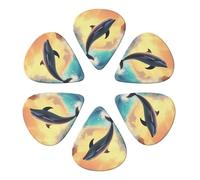 Dolphin Ocean Plettri per chitarra, confezione da 6, sottili, medi e pesanti, per chitarra acustica, elettrica, ukulele, basso, 0,71 mm