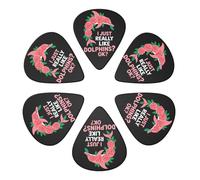 Dolphin Roses - Confezione da 6 plettri per chitarra, sottili, medi e pesanti, per chitarra acustica, elettrica, ukulele, basso, 0,46 mm