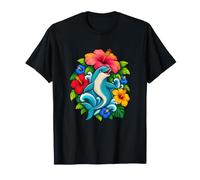 Dolphin Twirls sotto Un Fiore Gigante Maglietta
