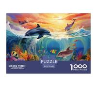 Dolphins Jigsaw Puzzle 1000 Pezzi Per Adulti,Underwater World Gioco Diabilità Impossibile Puzzle Arte Gioco Intellettivo Familiare Idea Regalo Uomo E Donna 70x50cm/1000pcs