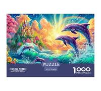 Dolphins Leap by A Colorful Castle Puzzle Da 1000 Pezzi Dolphin Gioco Di Sfida Per Uomini, Donne E Anziani 70x50cm/1000pcs