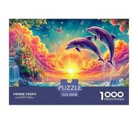 Dolphins Leap by Castle at Sunset Puzzle Da 1000 Pezzi Dolphin Perfetto Regalo Per Ragazzi, Ragazze, Uomini E Donne 52x38cm/1000pcs