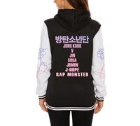 Dolpind Bangtan Boys V Jimin Suga Jungkook Jin Rap Jhope Varsity Giacca da baseball Love Yourself Felpa con cappuccio, Nero 01, Medium