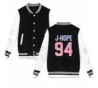 Dolpind BTS Love Yourself Giacca da baseball Bangtan Boys Merchandise Jimin Jungkook Felpa con cappuccio, Donna Bambina Bambino, J-HOPE 94 Nero, Large