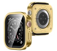 Dolstrap 2 in 1 Cover Compatible with Apple Watch Serie 6/5/4 SE3/2/1 44 mm with Screen Protector, Straight Edge Metallo Ultra Sottile Case + Back Cover for iWatch 44 mm (Oro)