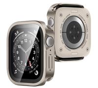 Dolstrap 2 in 1 Cover Compatible with Apple Watch Serie 6/5/4 SE3/2/1 44 mm with Screen Protector, Straight Edge Metallo Ultra Sottile Case + Back Cover for iWatch 44 mm (Titanio)