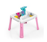 Dolu Tavolo con Sabbia e Acqua 3 in 1, Giocattolo Creativo per Bambini dai 24 Mesi in su, Vassoio da Gioco, Tavolo da Gioco per Acqua, Sandbox - Rosa/Bianco