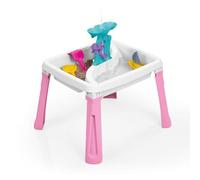 Dolu Tavolo con sabbia e acqua 3 in 1, giocattolo creativo per bambini dai 24 mesi in su, vassoio da gioco, tavolo da gioco per acqua, sandbox - rosa/bianco
