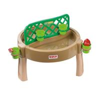 Dolu - Tavolo per Il Giardinaggio e la creatività in Sabbia e Acqua - Tavolo per attività o Giochi 4 in 1 con Scrivania e Lettino da Giardino per Bambini dai 2 ai 5 Anni - 80x80 cm