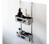 Dolvhin® Mensola Doccia Sospesa | Scaffale Doccia Senza Forare Brevettato | Ripiano Bagno in Acciaio Inox Porta Shampoo | Cestino Doccia da Appendere | Organizer Sospeso | Grigio argento
