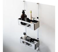 Dolvhin® Mensola Doccia Sospesa | Scaffale Doccia Senza Forare Brevettato | Ripiano Bagno in Acciaio Inox Porta Shampoo | Cestino Doccia da Appendere | Organizer Sospeso | Cromo lucido