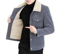 Dolvitrny Cappotto invernale da uomo in poliestere spesso per stile | Corpo e braccia completamente foderati in pile, colletto morbido, ti tiene al caldo quando fa freddo, per un design slim fit