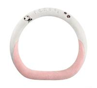 Dolvitrny Coprivolante a forma di panda in caldo finto visone, antiscivolo | Accessori per auto carini per ragazze, copertura ad anello in gomma antiscivolo, accessorio essenziale per la guida invernale