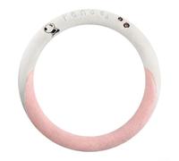 Dolvitrny Coprivolante a forma di panda in caldo finto visone, antiscivolo | Accessori per auto carini per ragazze, copertura ad anello in gomma antiscivolo, accessorio essenziale per la guida invernale