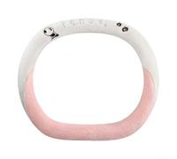 Dolvitrny Coprivolante a forma di panda in caldo finto visone, antiscivolo | Accessori per auto carini per ragazze, copertura ad anello in gomma antiscivolo, accessorio essenziale per la guida invernale
