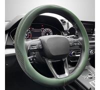 Dolvitrny Coprivolante per auto, effetto seta, accessorio per interni per tutte le stagioni, con presa migliorata, adatto per volanti da 38 cm, Breath(verde)