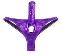 Dolvitrny Intimo da uomo con design a foro per la palla | Lingerie stile bikini chiuso sul davanti, poliestere, tinta unita, vita 60-112 cm, lunghezza 14 - 21 cm, taglie M - XL
